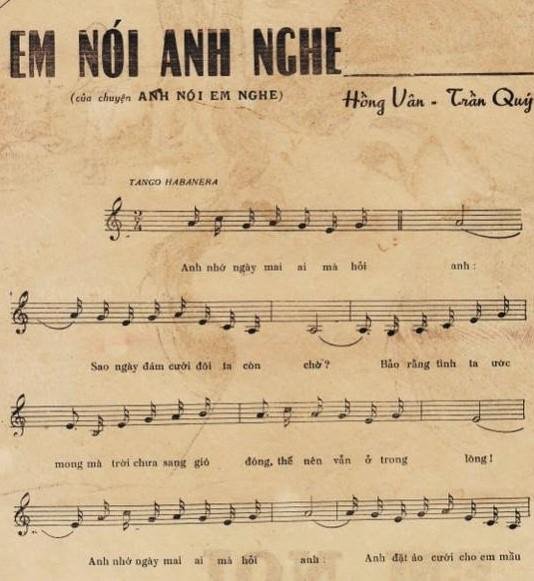 Sheet nhạc Em Nói Anh Nghe